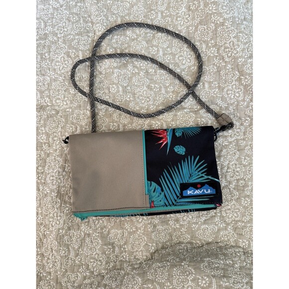 Kavu Foldover Rope Strap Shoulder Crossbody Bag Tropical - Picture 1 of 5